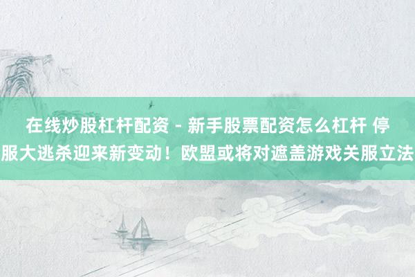 在线炒股杠杆配资 - 新手股票配资怎么杠杆 停服大逃杀迎来新变动！欧盟或将对遮盖游戏关服立法