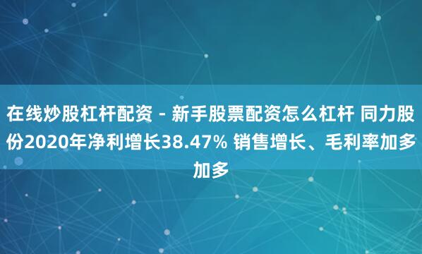 在线炒股杠杆配资 - 新手股票配资怎么杠杆 同力股份2020年净利增长38.47% 销售增长、毛利率加多