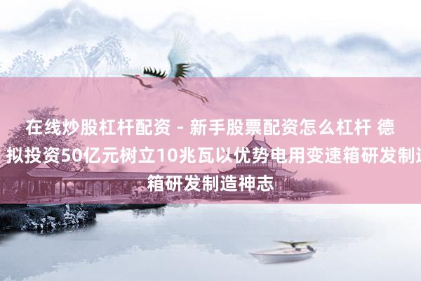 在线炒股杠杆配资 - 新手股票配资怎么杠杆 德力佳：拟投资50亿元树立10兆瓦以优势电用变速箱研发制造神志
