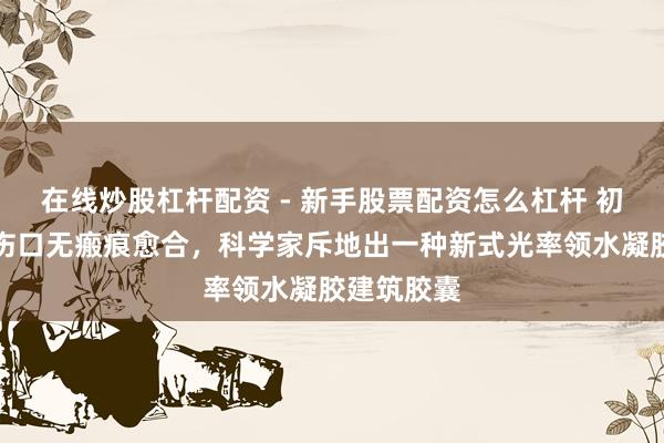 在线炒股杠杆配资 - 新手股票配资怎么杠杆 初次！达成伤口无瘢痕愈合，科学家斥地出一种新式光率领水凝胶建筑胶囊