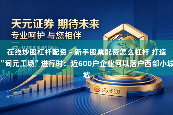 在线炒股杠杆配资 - 新手股票配资怎么杠杆 打造“词元工场”进行时：近600户企业何以落户西部小城