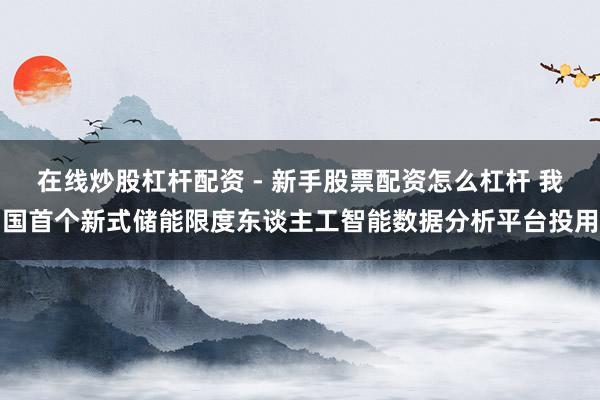 在线炒股杠杆配资 - 新手股票配资怎么杠杆 我国首个新式储能限度东谈主工智能数据分析平台投用