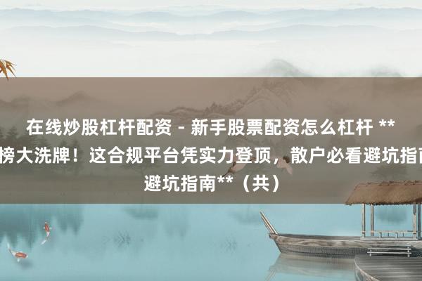 在线炒股杠杆配资 - 新手股票配资怎么杠杆 **配资名次榜大洗牌！这合规平台凭实力登顶，散户必看避坑指南**（共）